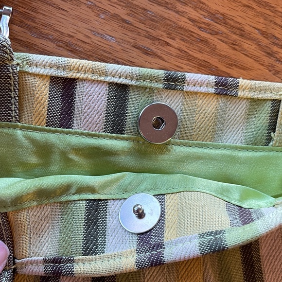 Green Striped Bamboo Handle Bag🌺 - Picture 3 of 8